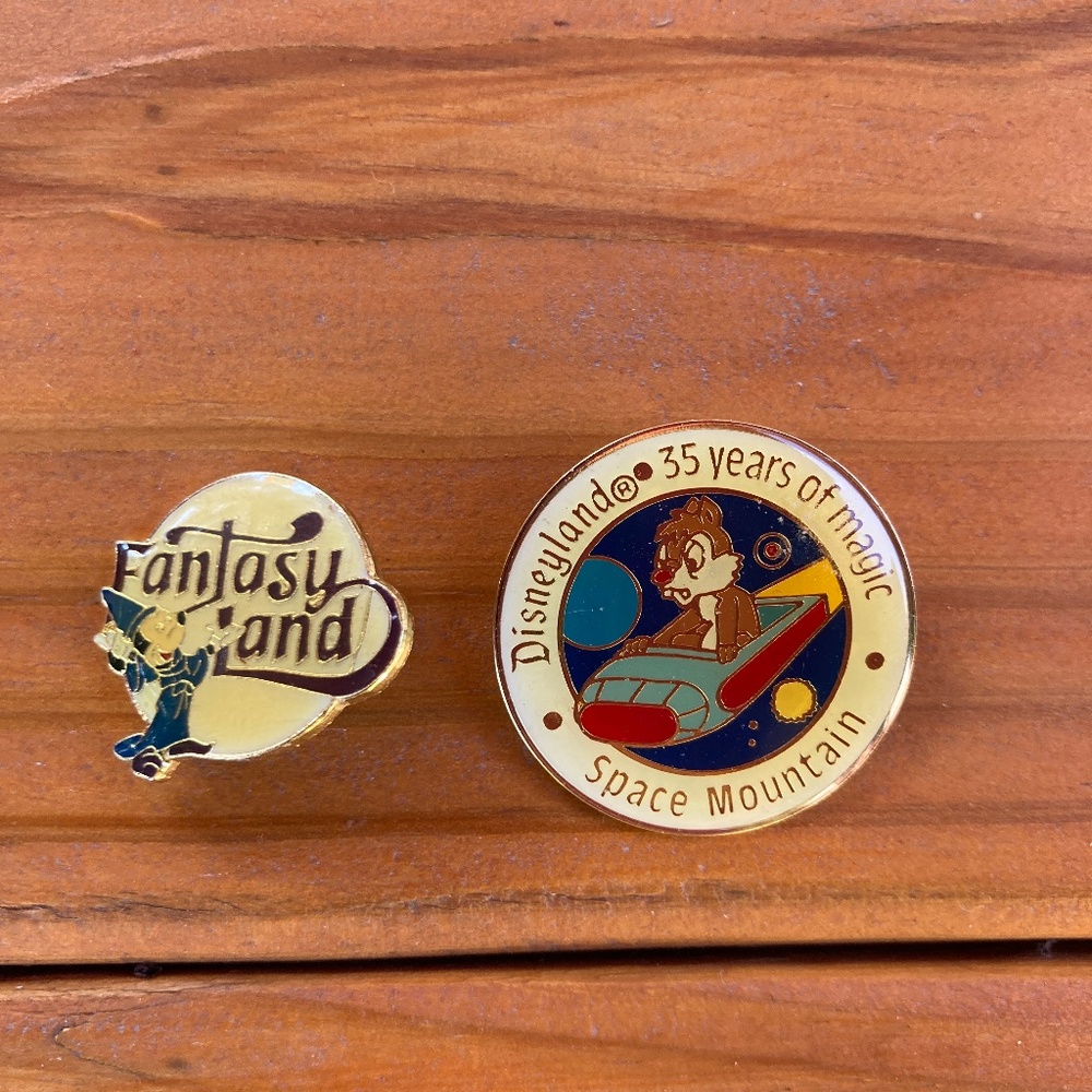 Vintage Disney Fantasyland and Space Mountain Pins